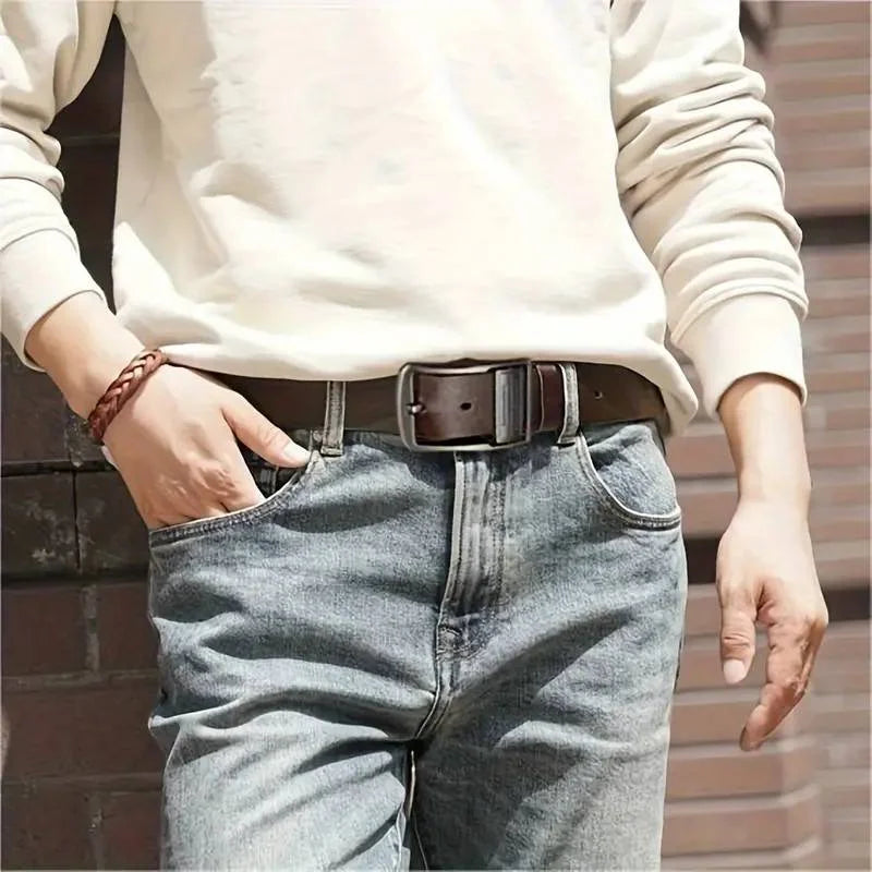 ! Men's Business Leather Belt Classic & Sophisticated Style!