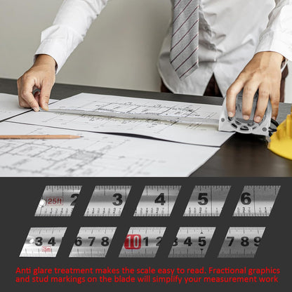 7.5m Corrosion-Resistant Stainless Steel Telescopic Metric Ruler – Precision in Every Measure!